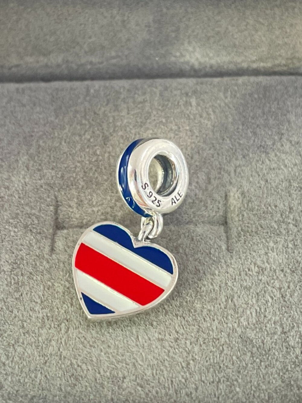 Pandora Costa Rica Flag Dangle Charm Heart Flag Pendant